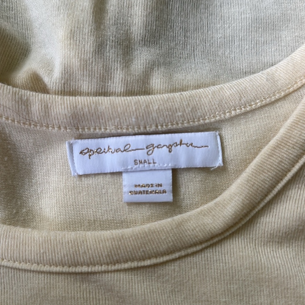 Spiritual Gangster Cream Sleeveless Muscle Tee with Tie Front - Picture 6 of 6